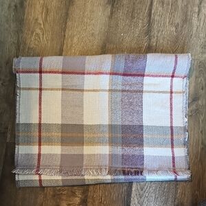 NWT Sonoma Woven Scarf 74 INCHES Lavender Winter Soft Cream Gift Kohls Plaid